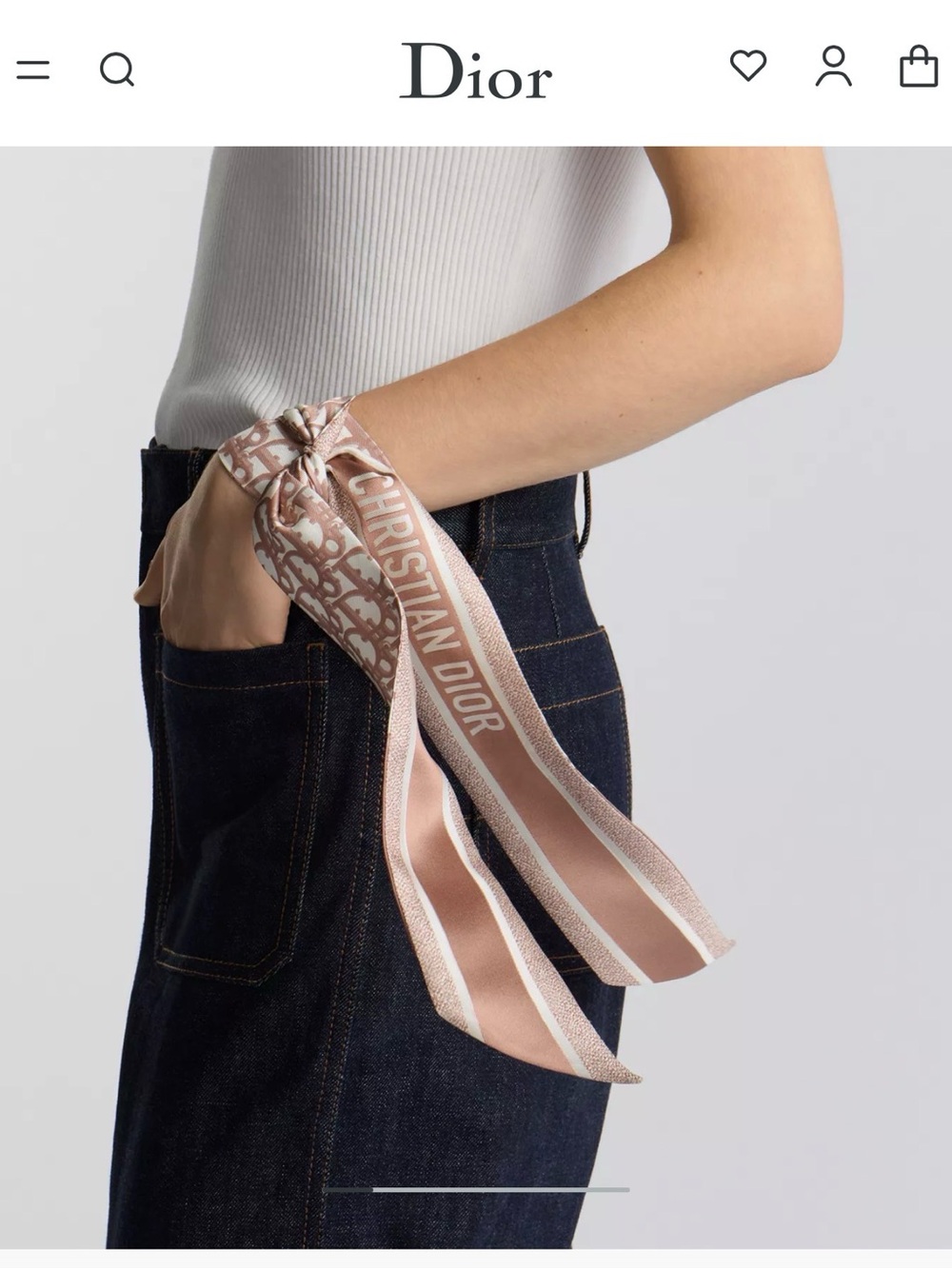 NWT DIOR MITZAH SCARF IN ROSE